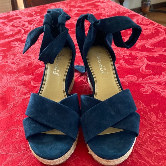 Splendid blue suede tie espadrilles sz 8.5 - Picture 1 of 4